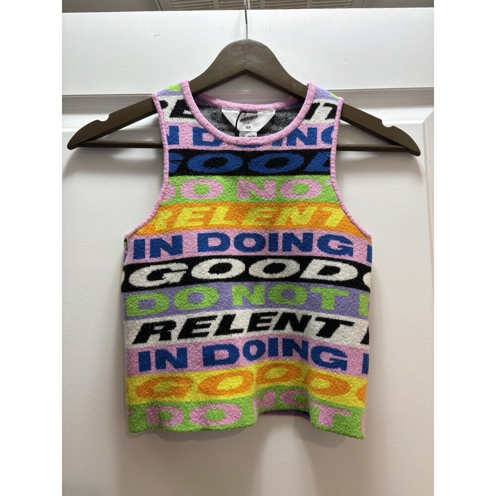 H&M x Lakwena Shirt Tank Youth 12/14 Multicolor Girls Pop Art Colorful